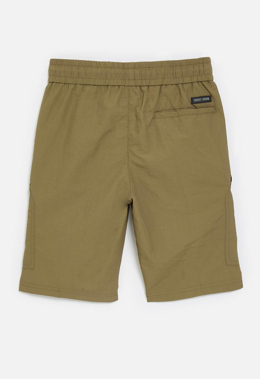 SOVIET - Boys fashion nylon short - tobacco