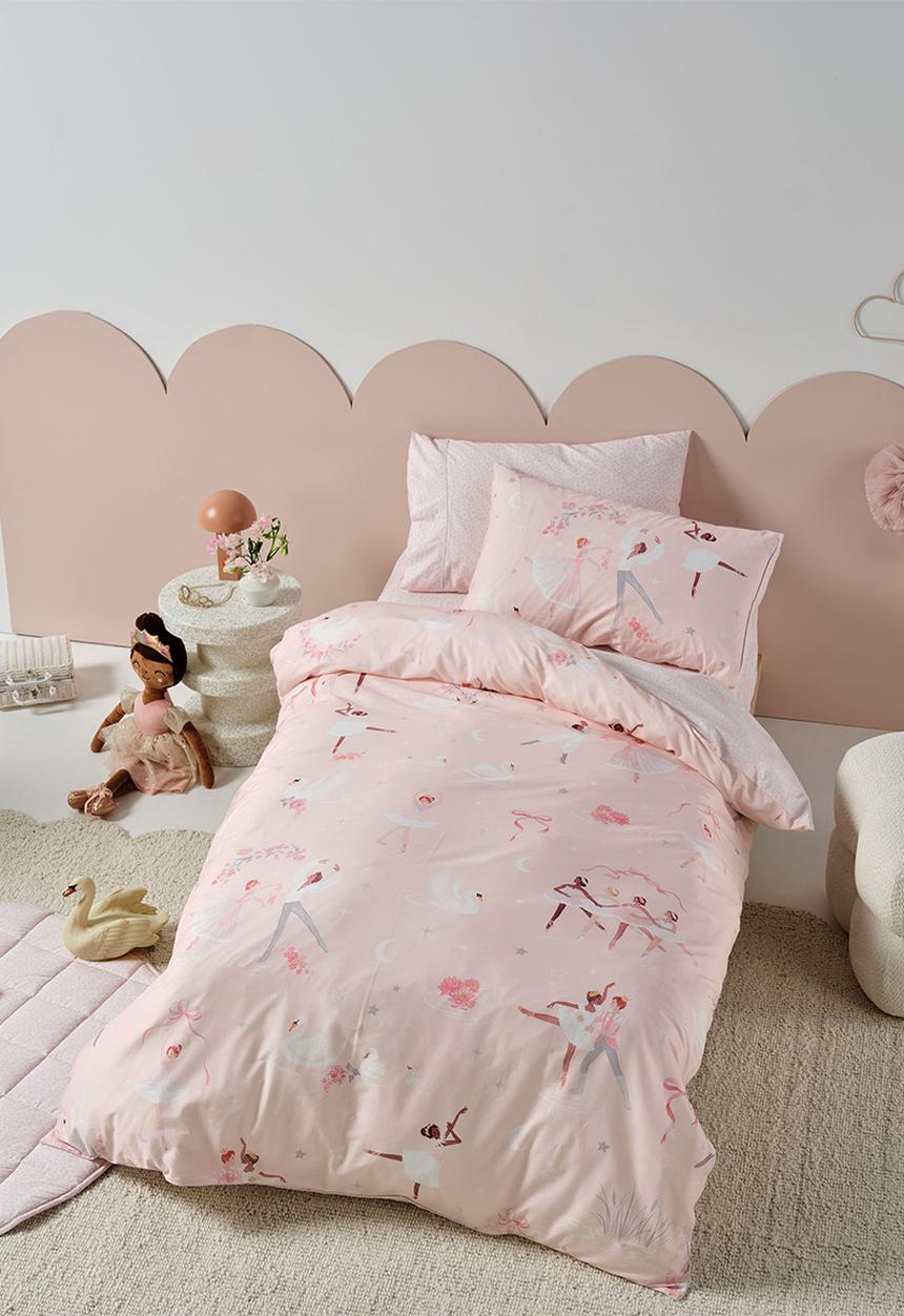 Linen House - Swan Lake Blush Duvet Cover Set - pink