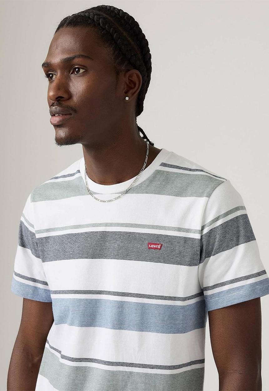 Levi’s® - Ss Original Hm Tee - Julian Stripe Bright White Jersey