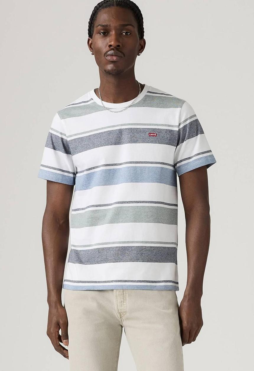 Levi’s® - Ss Original Hm Tee - Julian Stripe Bright White Jersey