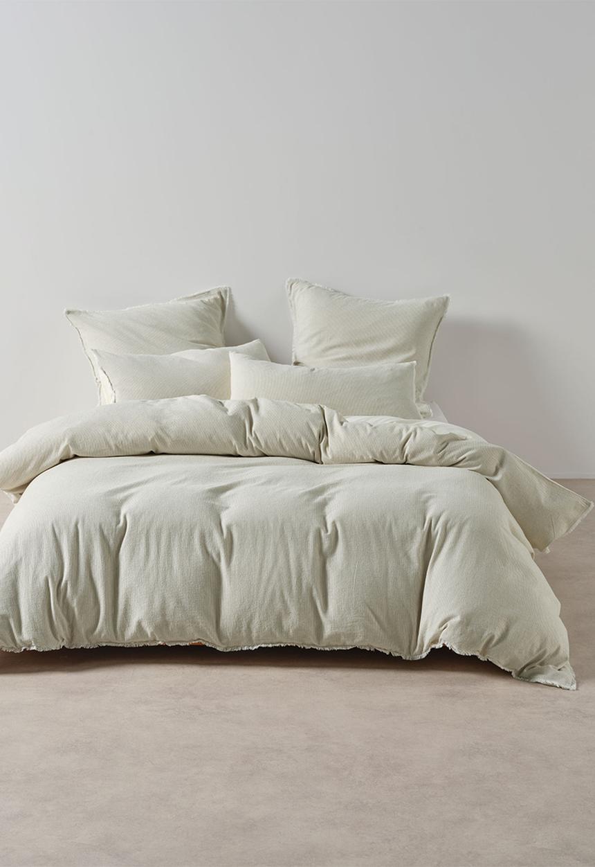 Linen House - Macey Artichoke Duvet Cover Set - natural