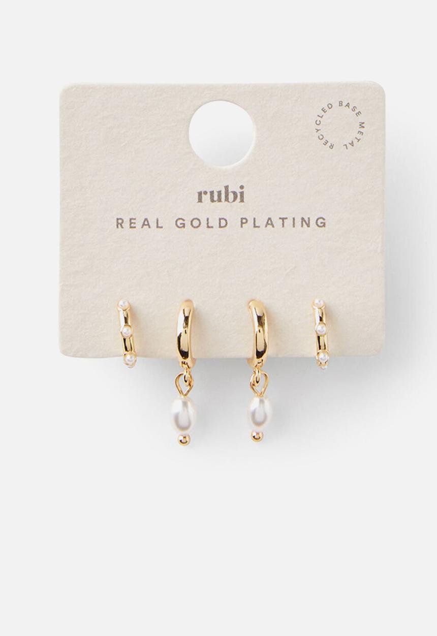 Rubi - 2 Pack Mid Earring - Gold