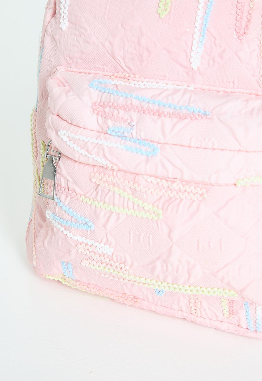 Pop Candy - Textured backpack with zigzag stitch detailing - pink