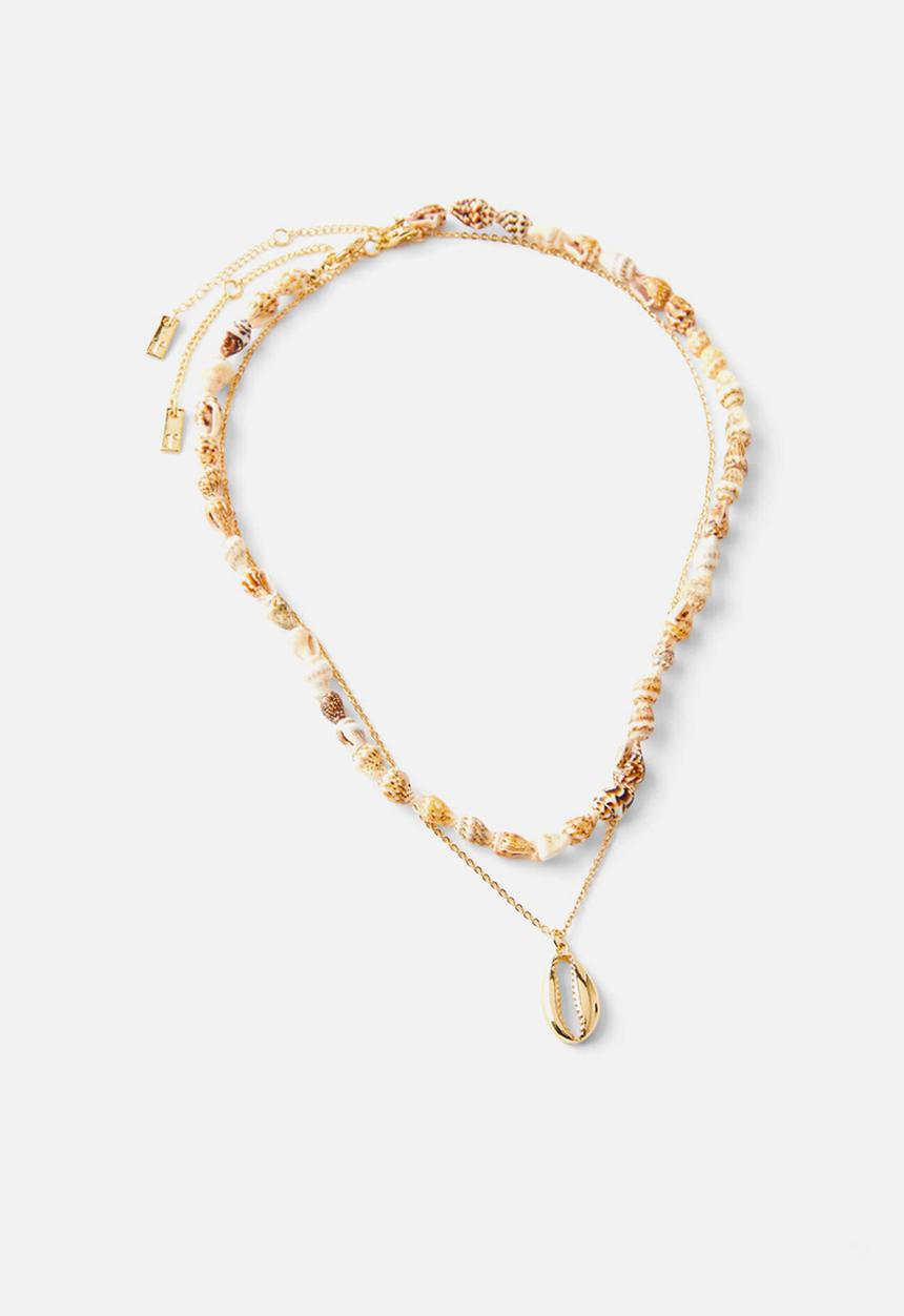 Rubi - 2 Pack Beaded Necklace-Gold