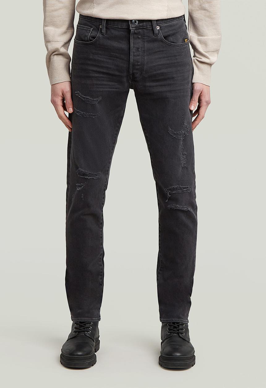 G-STAR - 3301 Slim - Worn In Ripped Grey Sacramento