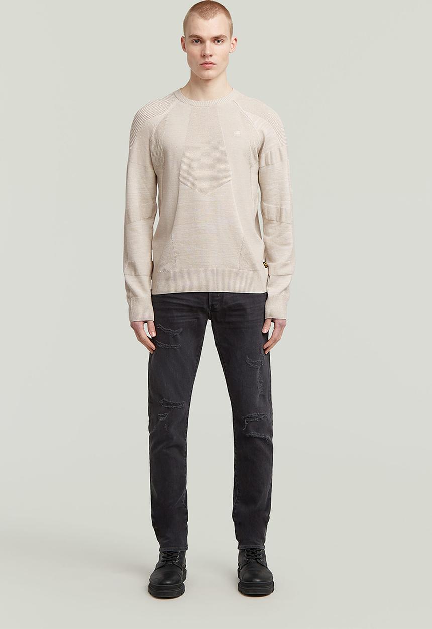 G-STAR - 3301 Slim - Worn In Ripped Grey Sacramento