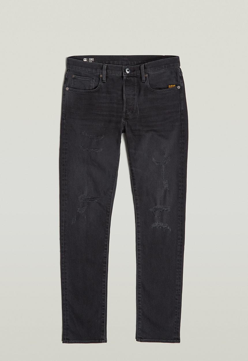 G-STAR - 3301 Slim - Worn In Ripped Grey Sacramento