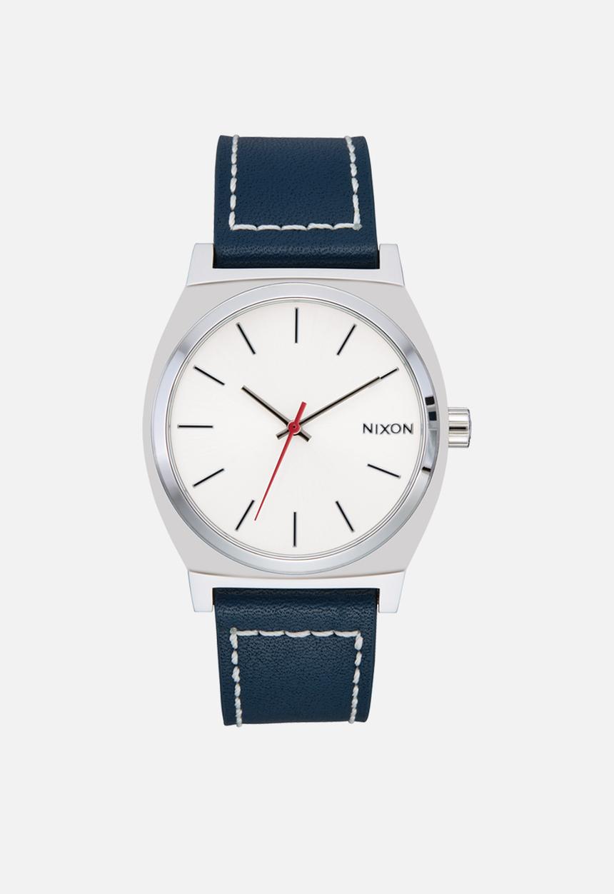 Nixon - Time Teller Leather Watch - Silver