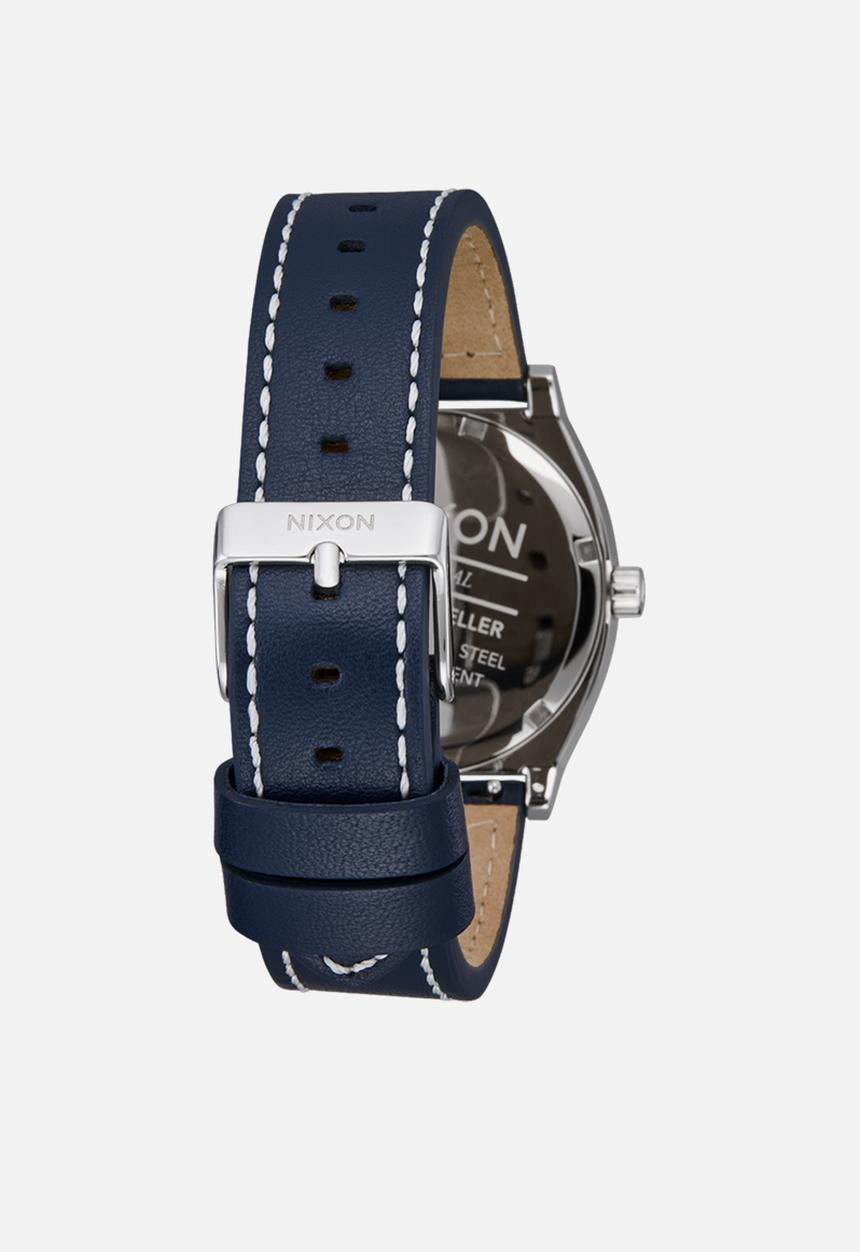 Nixon - Time Teller Leather Watch - Silver