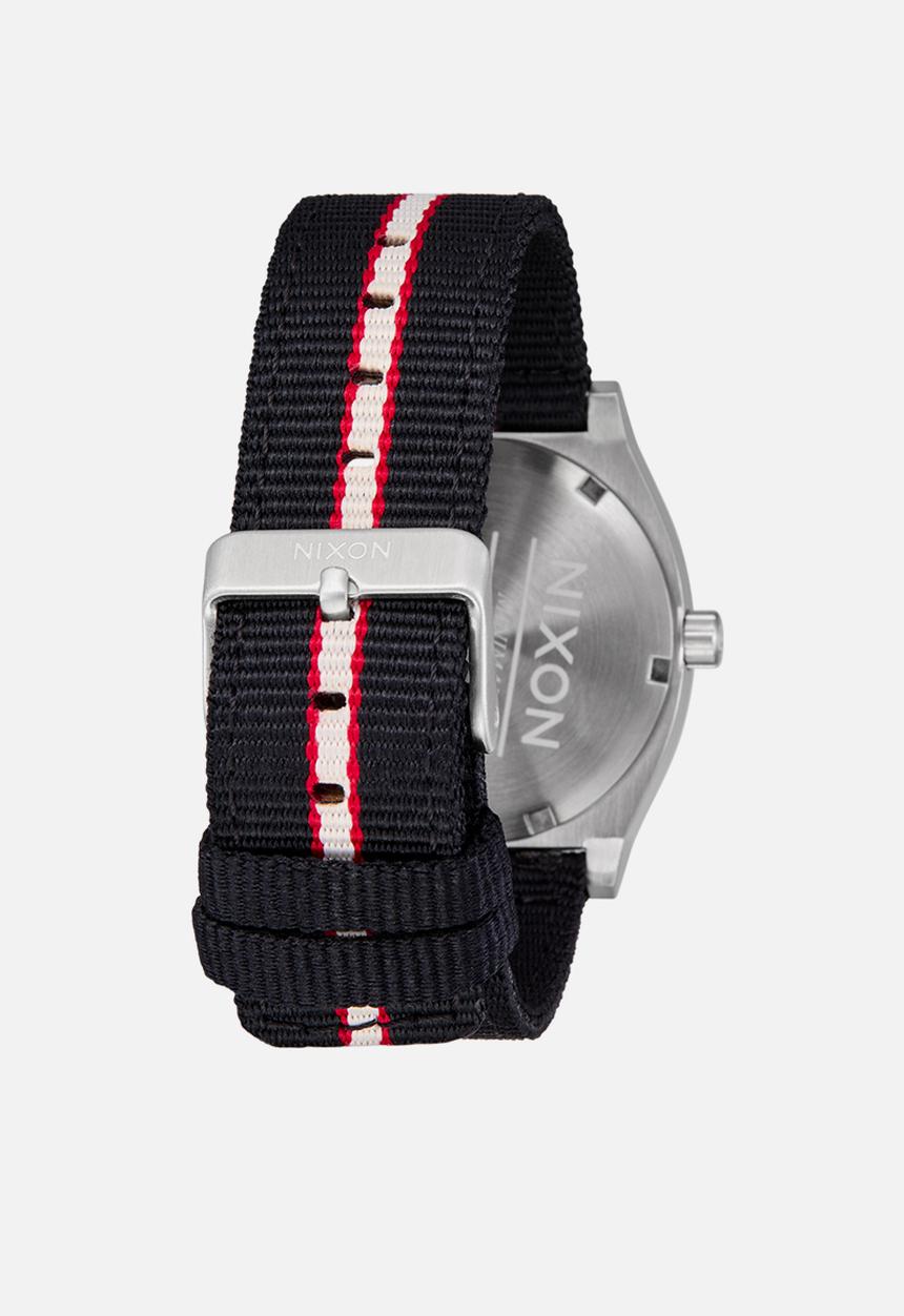 Nixon - Time Teller Nylon Watch - Silver/Black Stripe