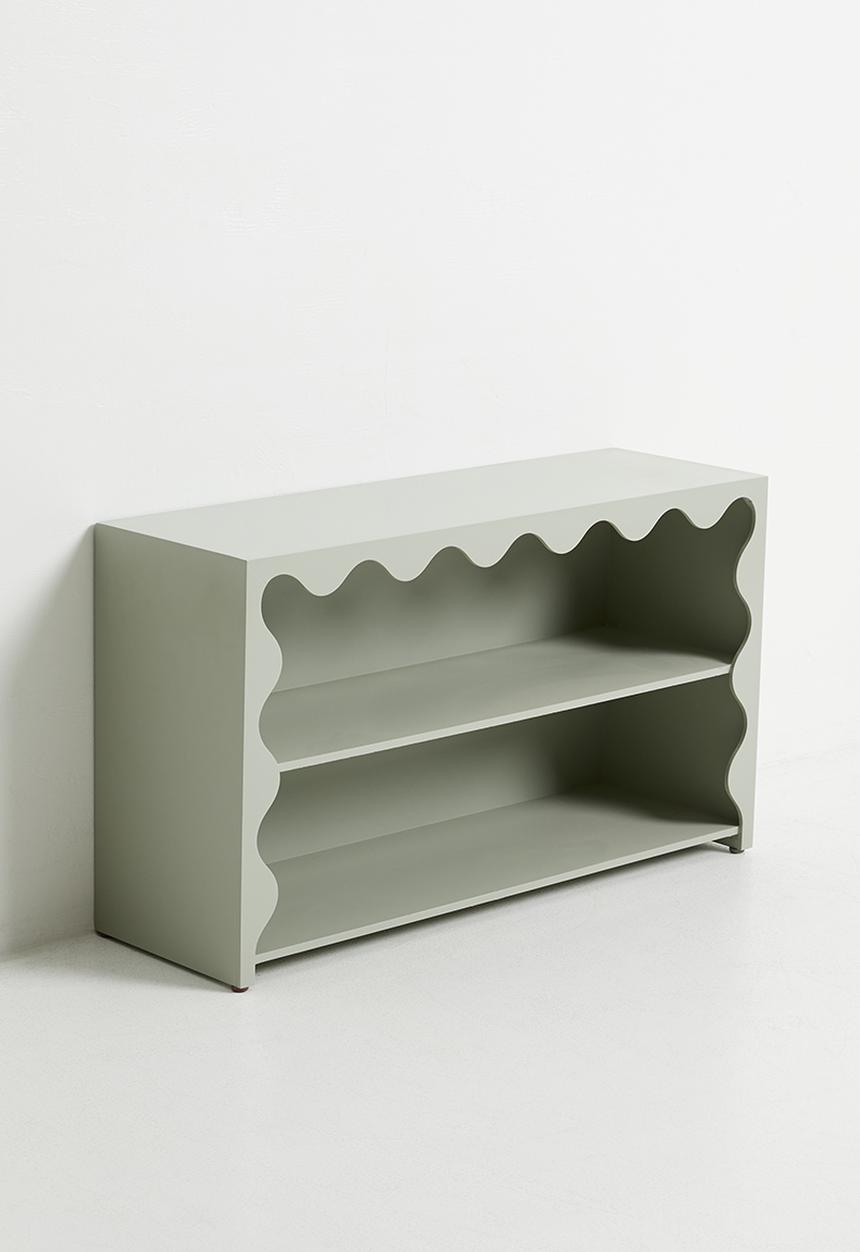 Sixth Floor - Neptune long wide shelf - grey