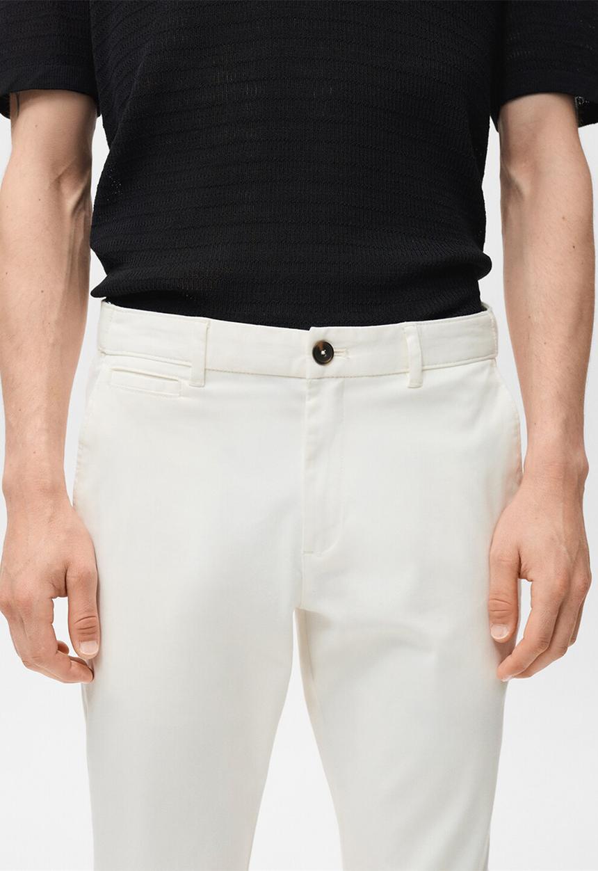 MANGO - Pantalon Prato - Offwhite
