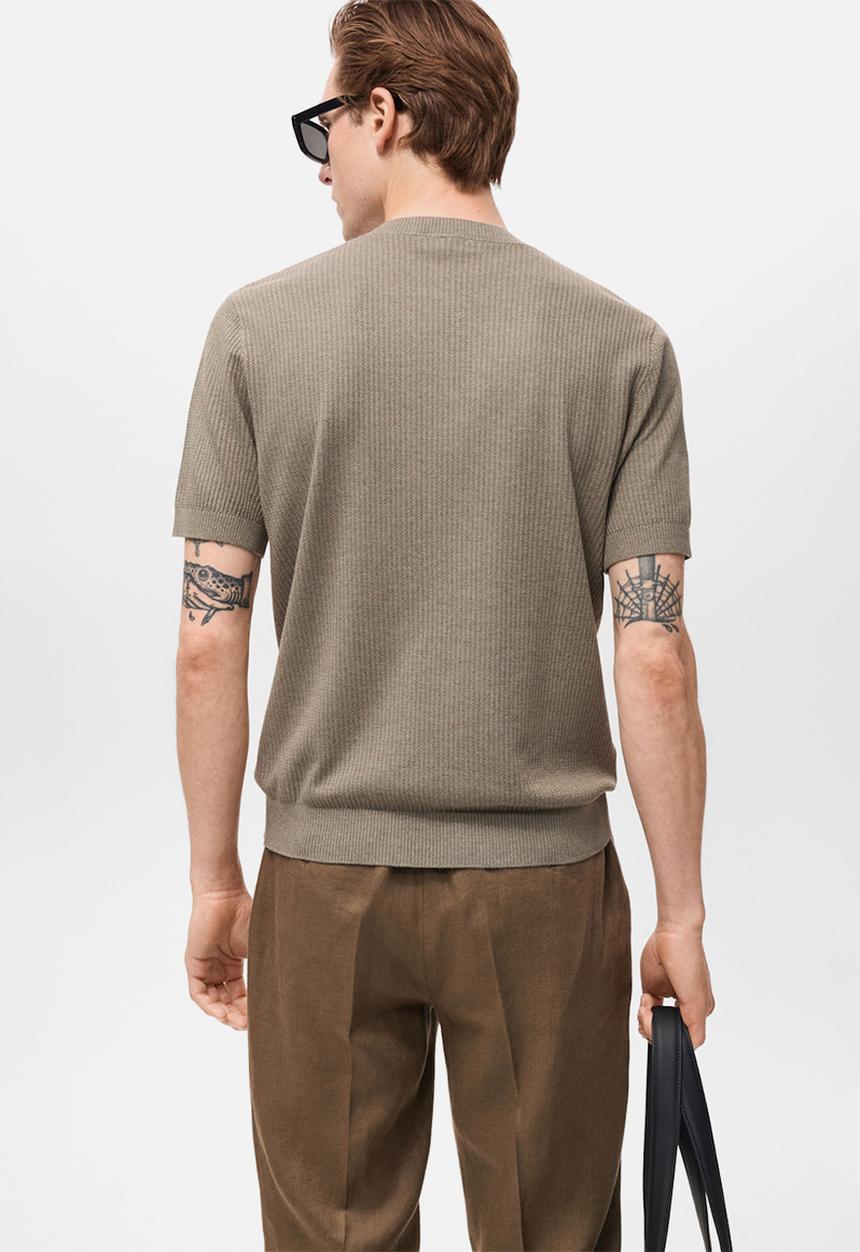 MANGO - Camiseta Tricot Flew - Dark Green