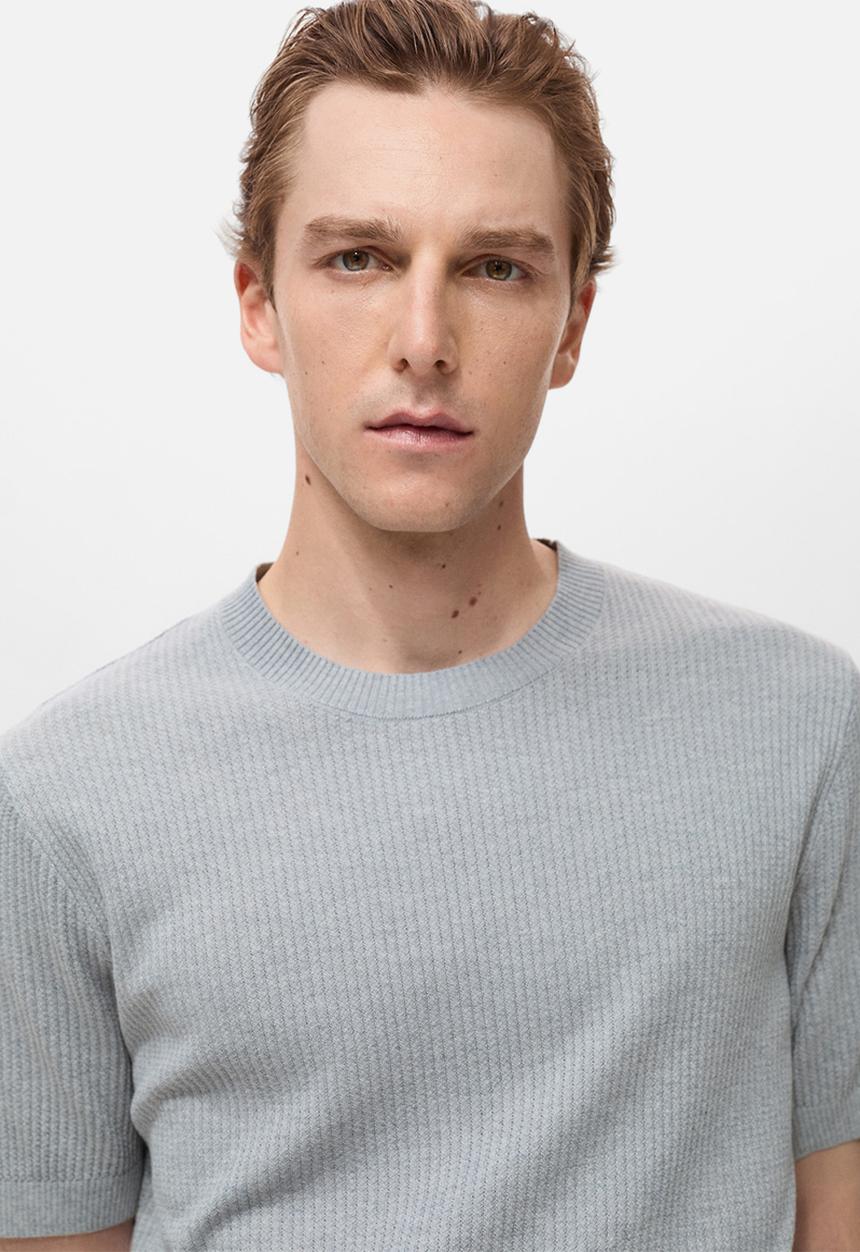 MANGO - Camiseta Tricot Flew - Sky-Blue