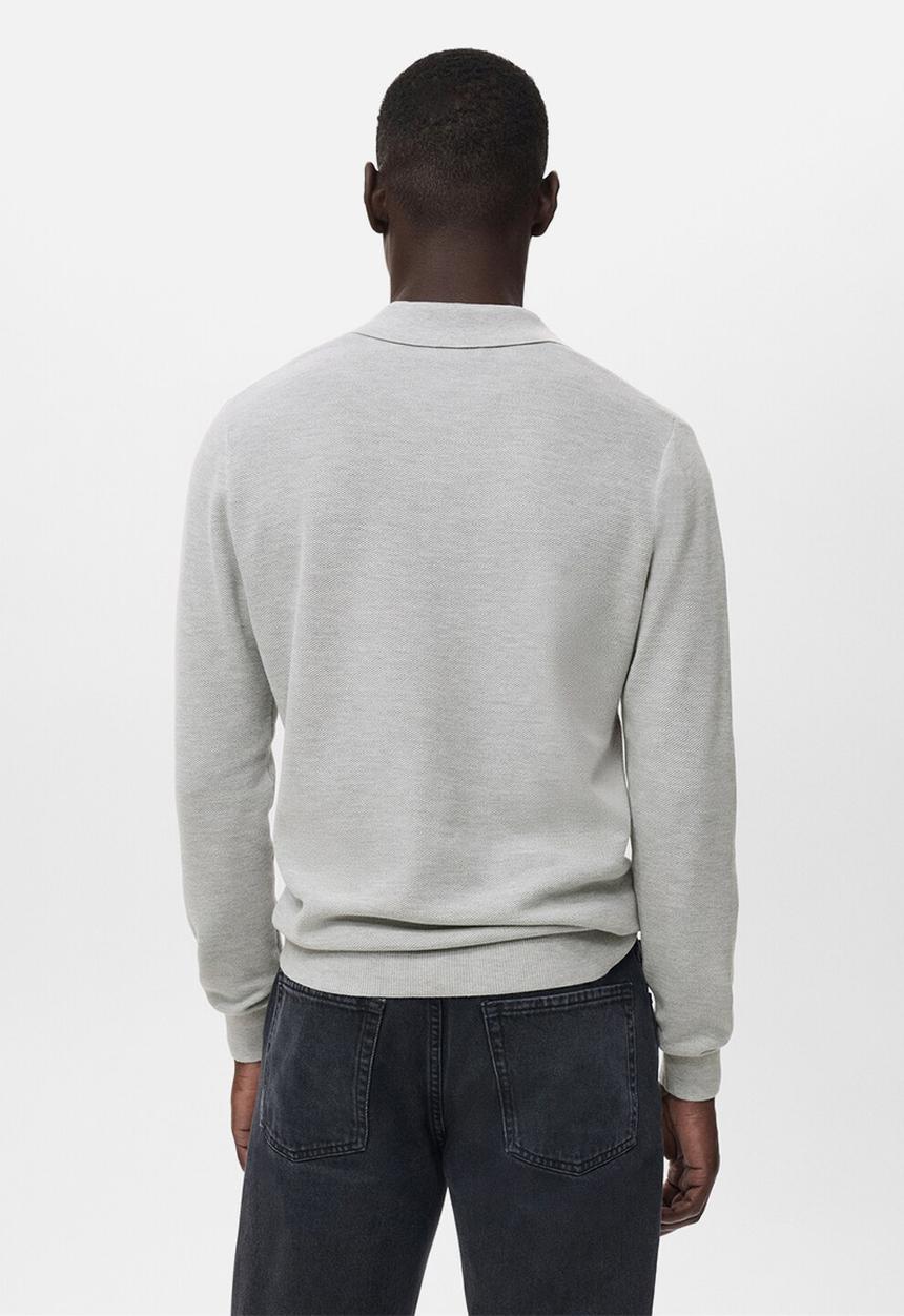 MANGO - Polo Tens - Medium Gray