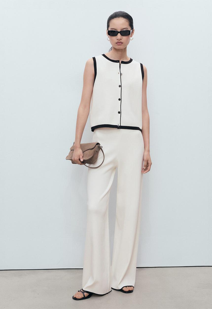 MANGO - Trousers Pipon - Light Beige