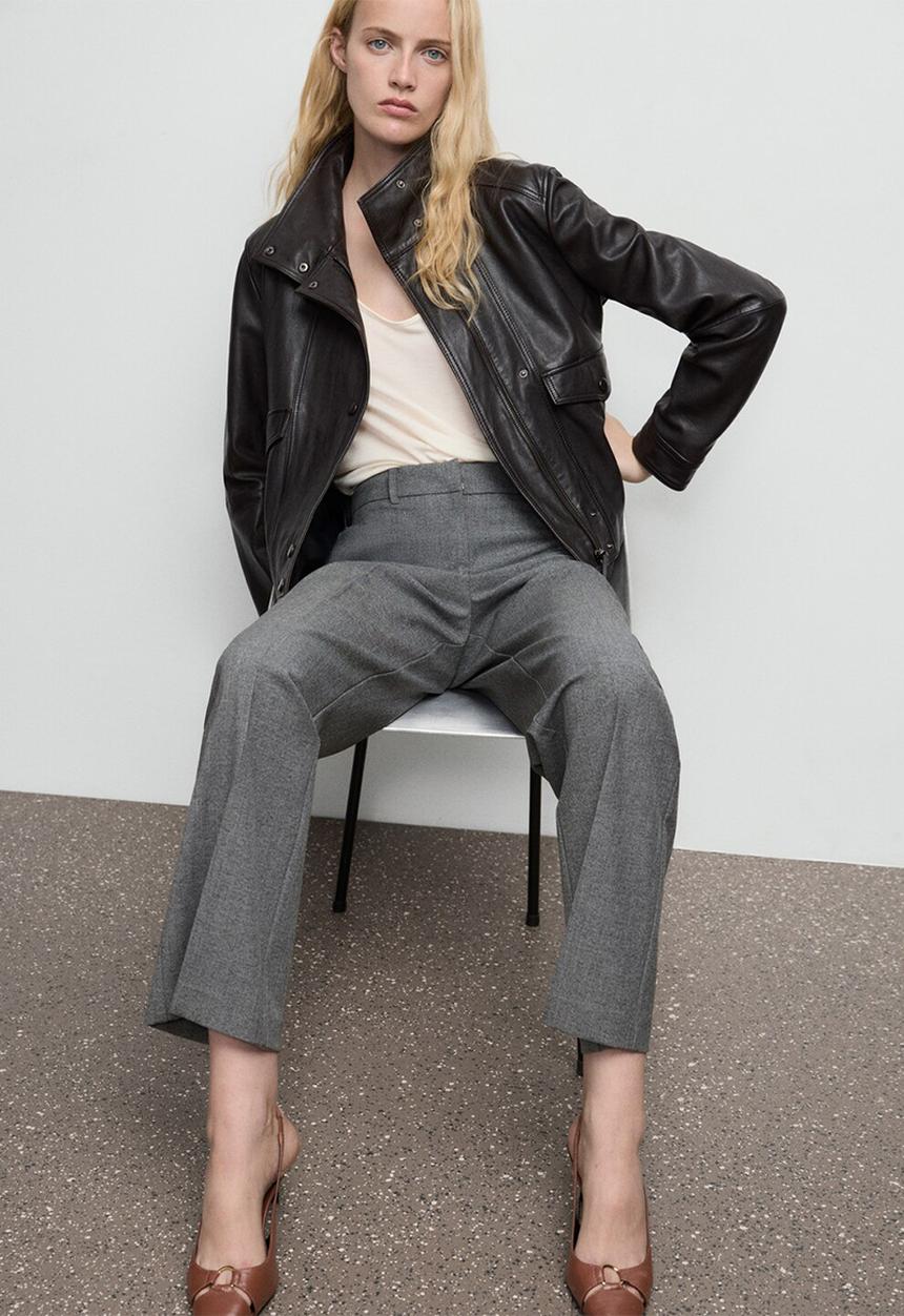 MANGO - Trousers Carlosw - Gray