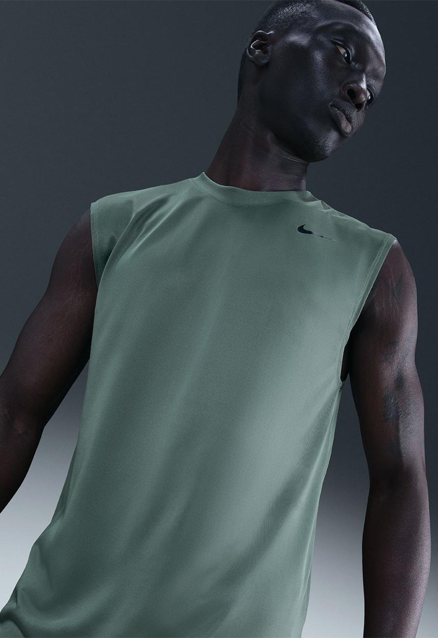 Nike - Dri-FIT Legend Sleeveless Fitness T-Shirt - Clay Green/Black