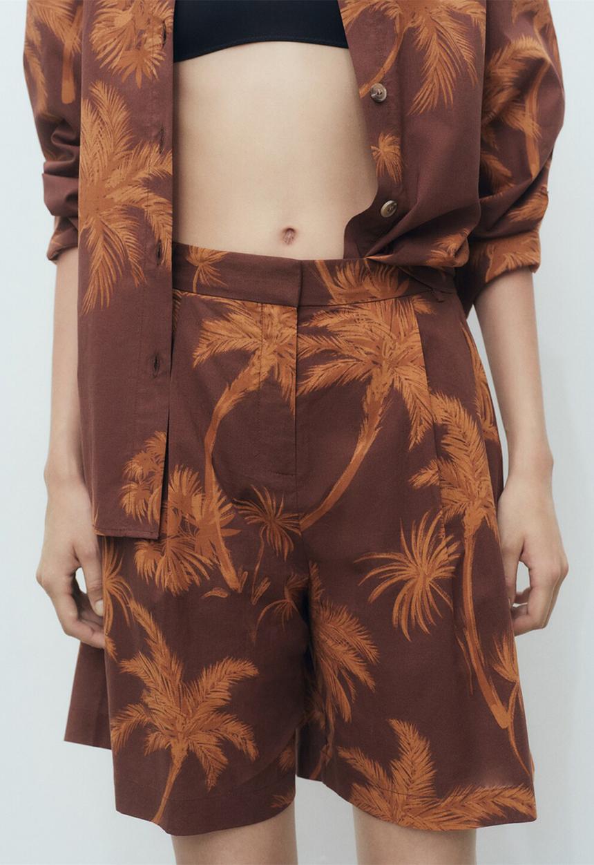 MANGO - Bermudas Lana - Brown