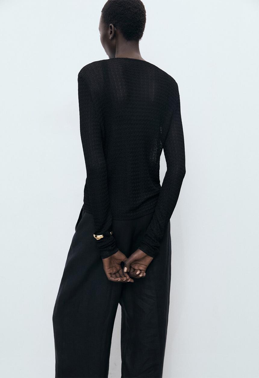MANGO - Cardigan Bow - Black