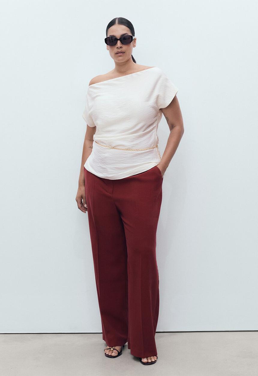 MANGO - Trousers Carlos - Dark Red