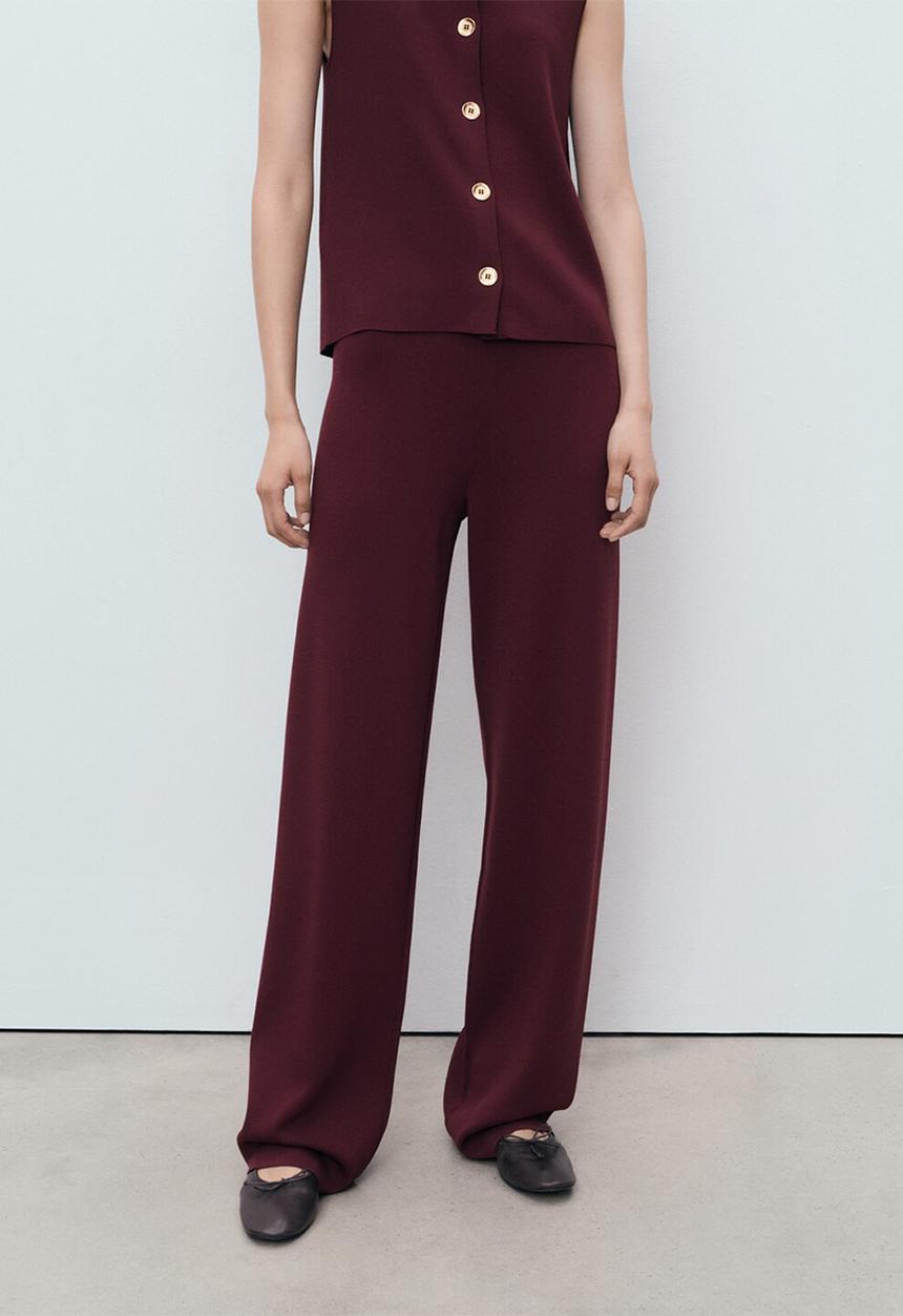 MANGO - Trousers Yolando - Dark Red