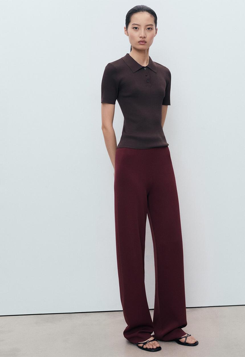 MANGO - Trousers Yolando - Dark Red
