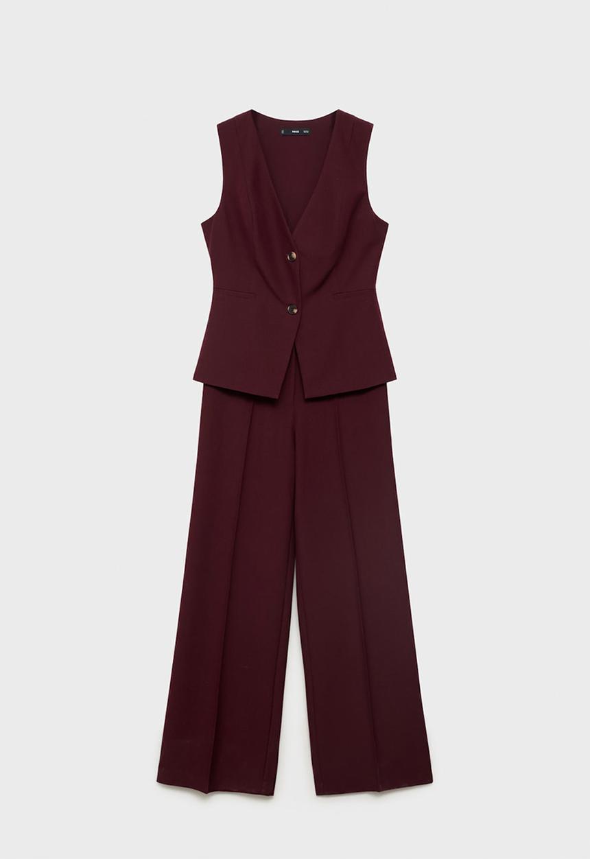 MANGO - Jumpsuit Vesty - Dark Red