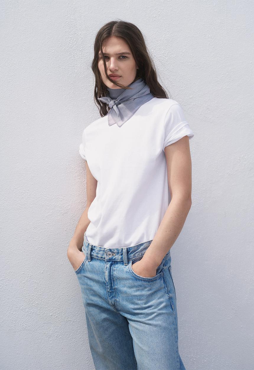 MANGO - T-Shirt Chals - White