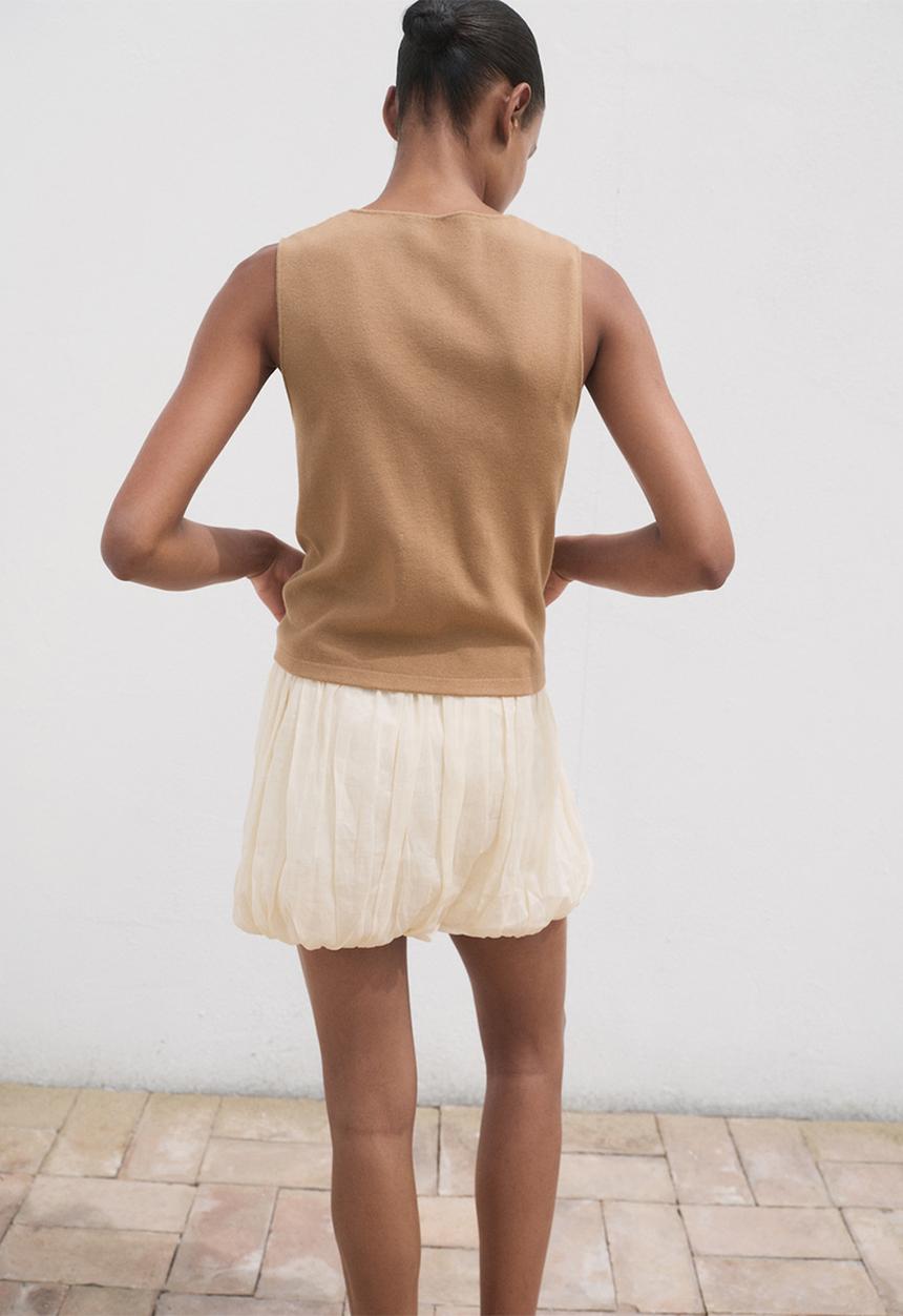 MANGO - Vest Drop - Medium Brown