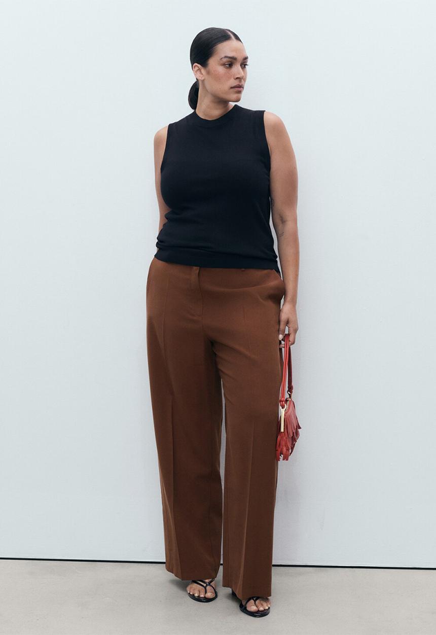 MANGO - Trousers Carlos - Brown