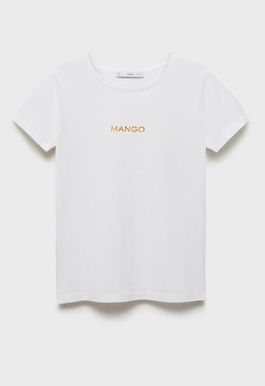 MANGO - T-Shirt Mangolog - White