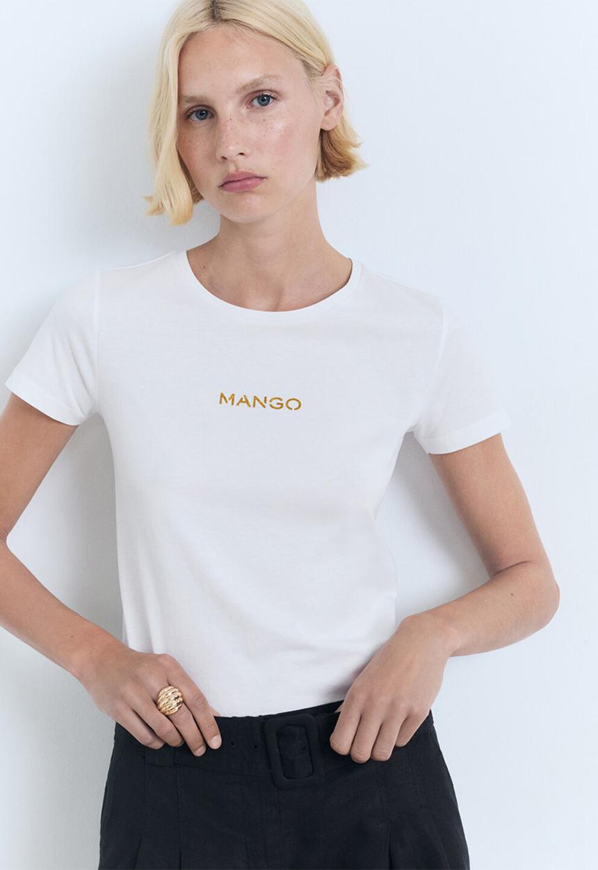 MANGO - T-Shirt Mangolog - White