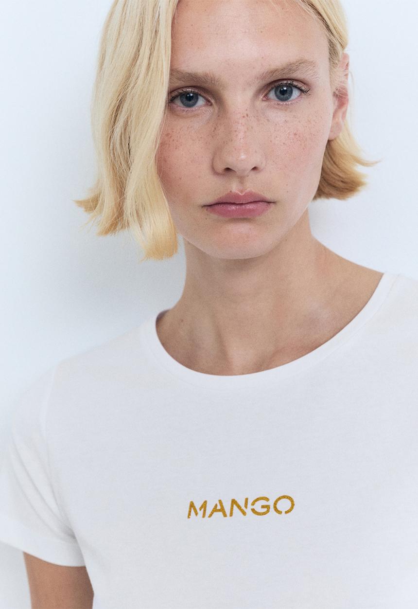 MANGO - T-Shirt Mangolog - White