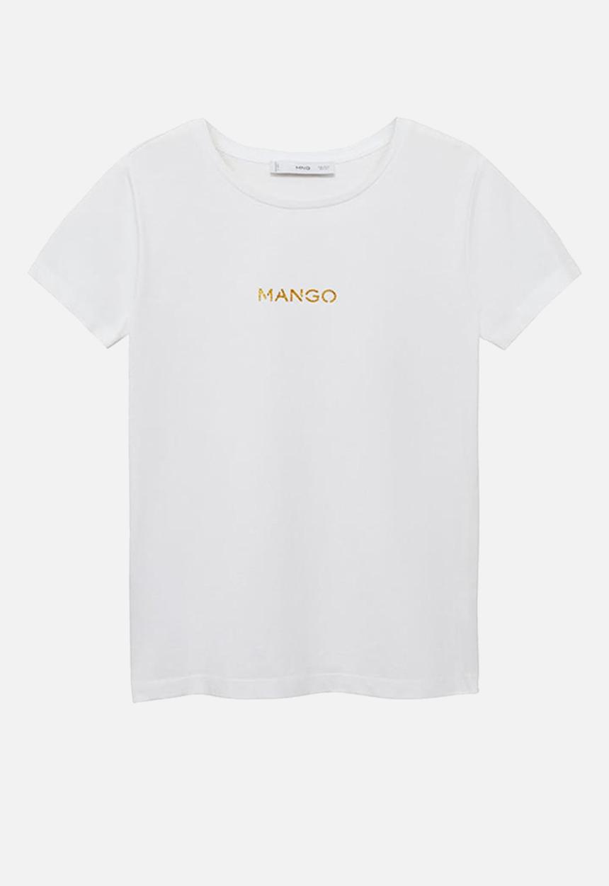 MANGO - T-Shirt Mangolog - White