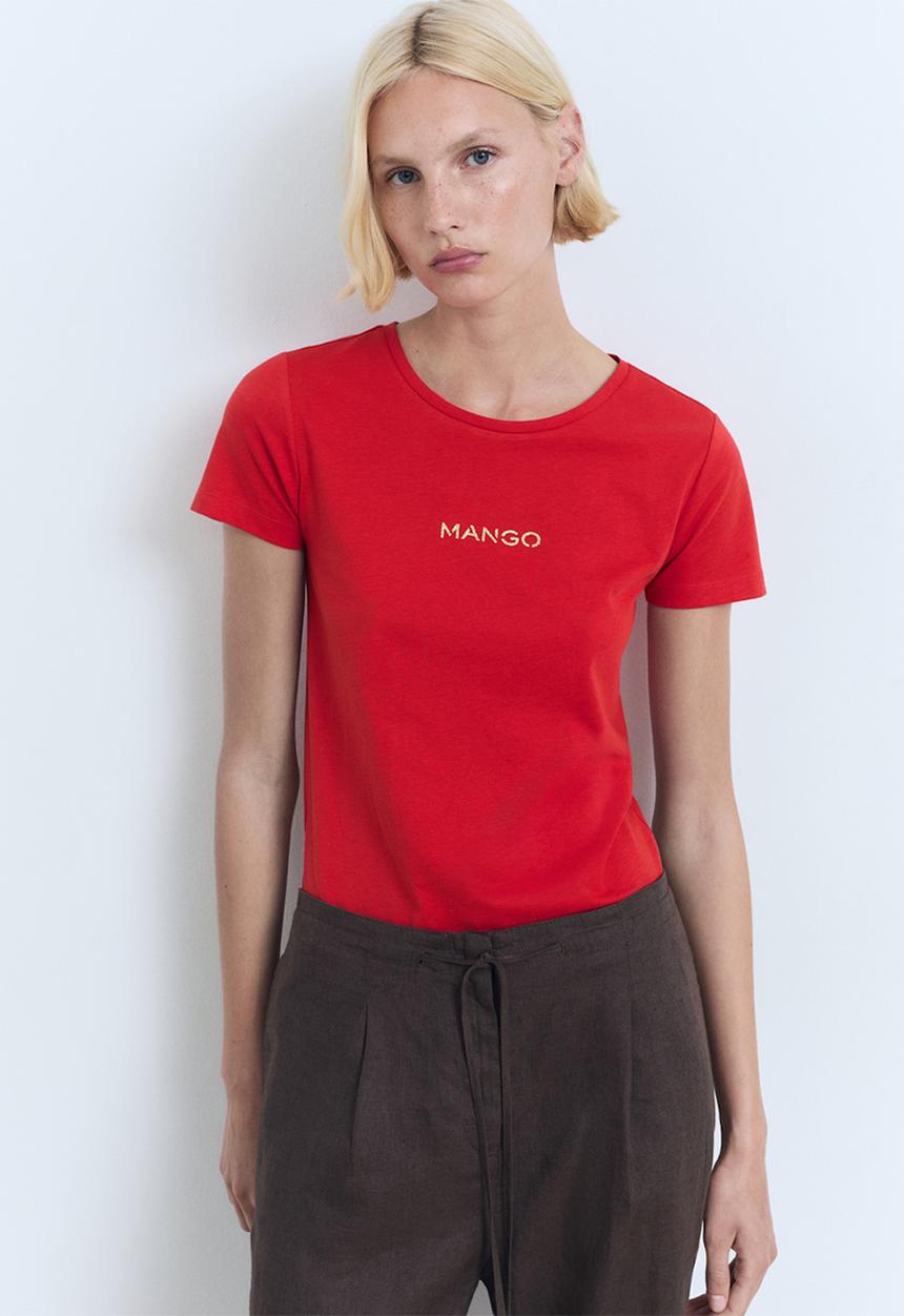 MANGO - T-Shirt Mangolog - Red