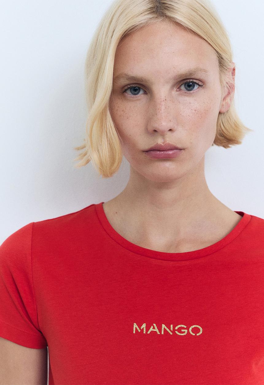 MANGO - T-Shirt Mangolog - Red