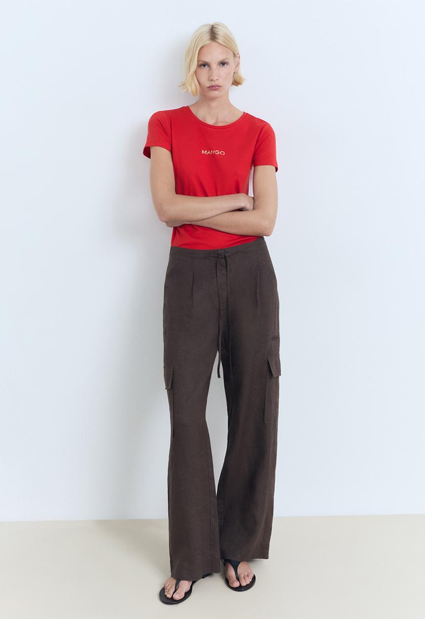 MANGO - T-Shirt Mangolog - Red