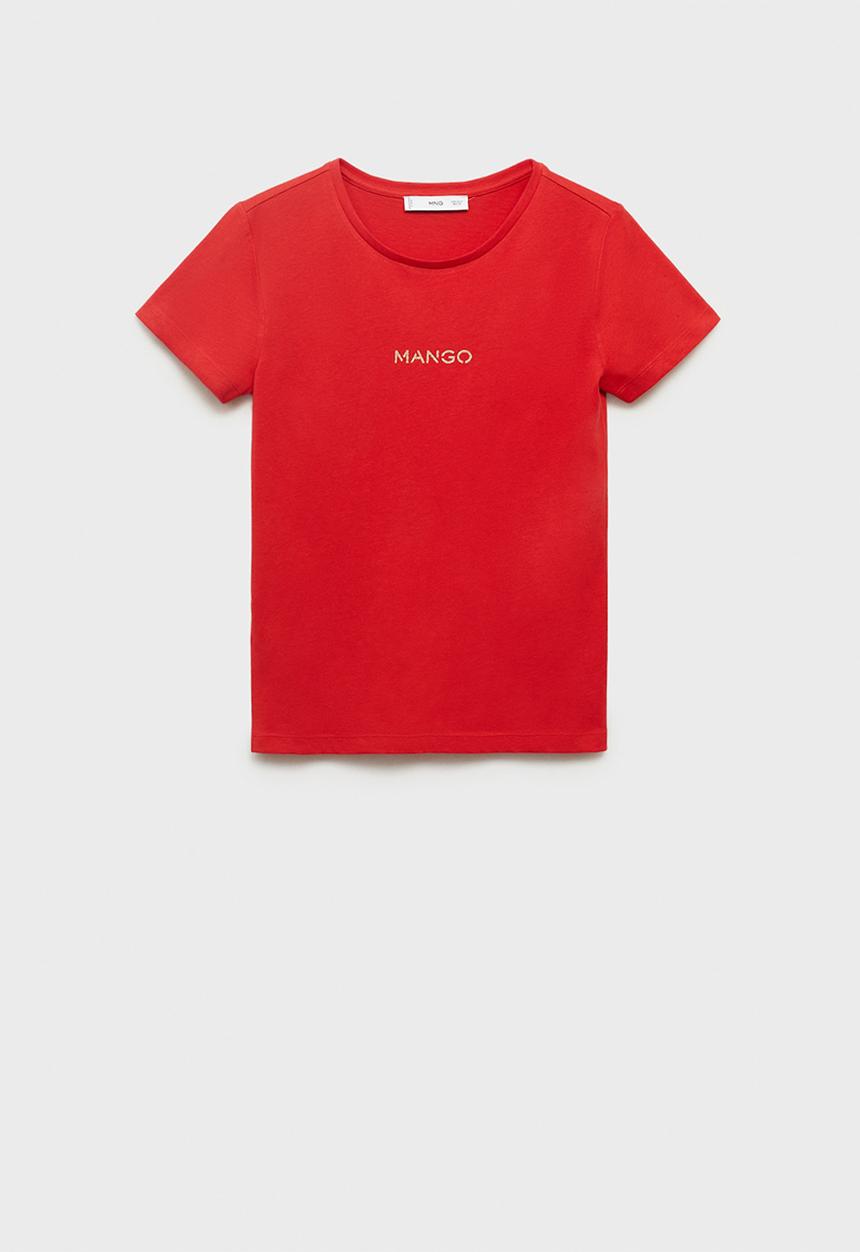 MANGO - T-Shirt Mangolog - Red