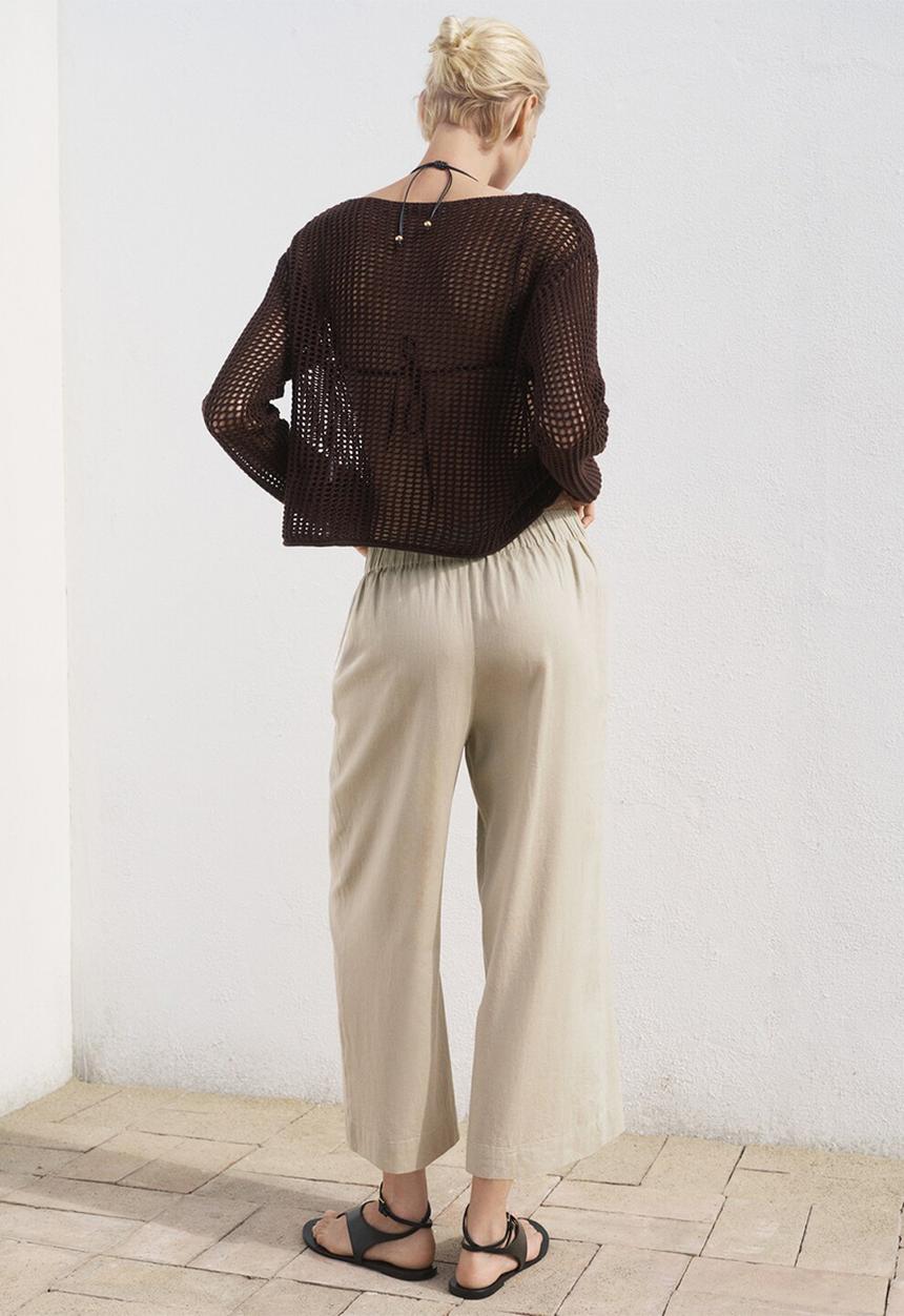 MANGO - Trousers Linovisf - Light Beige