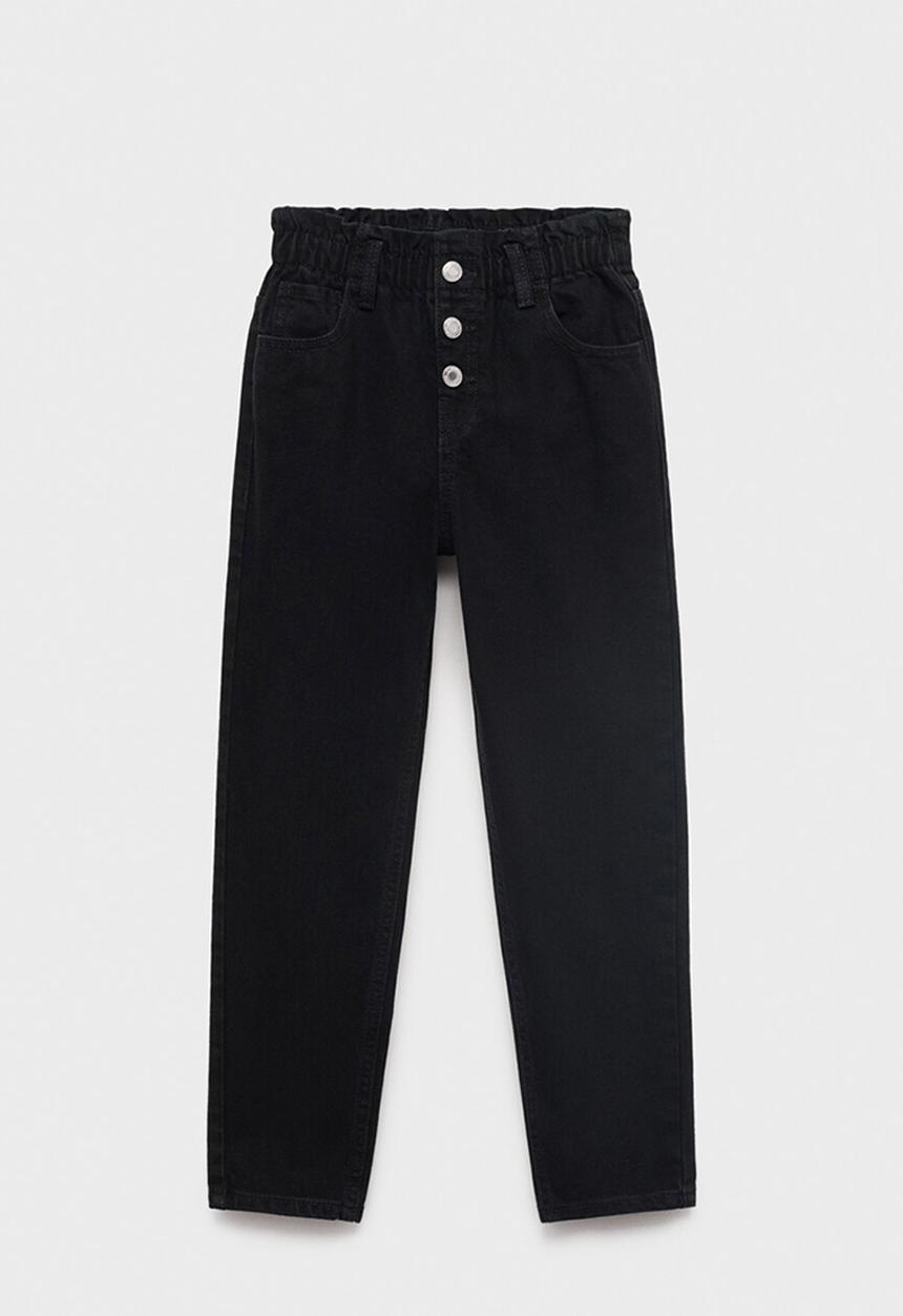 MANGO - Jeans Paperbag - black denim