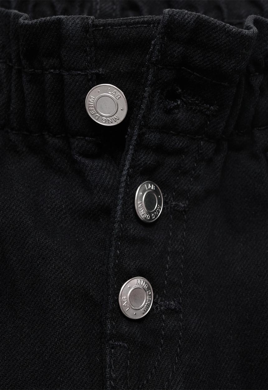 MANGO - Jeans Paperbag - black denim