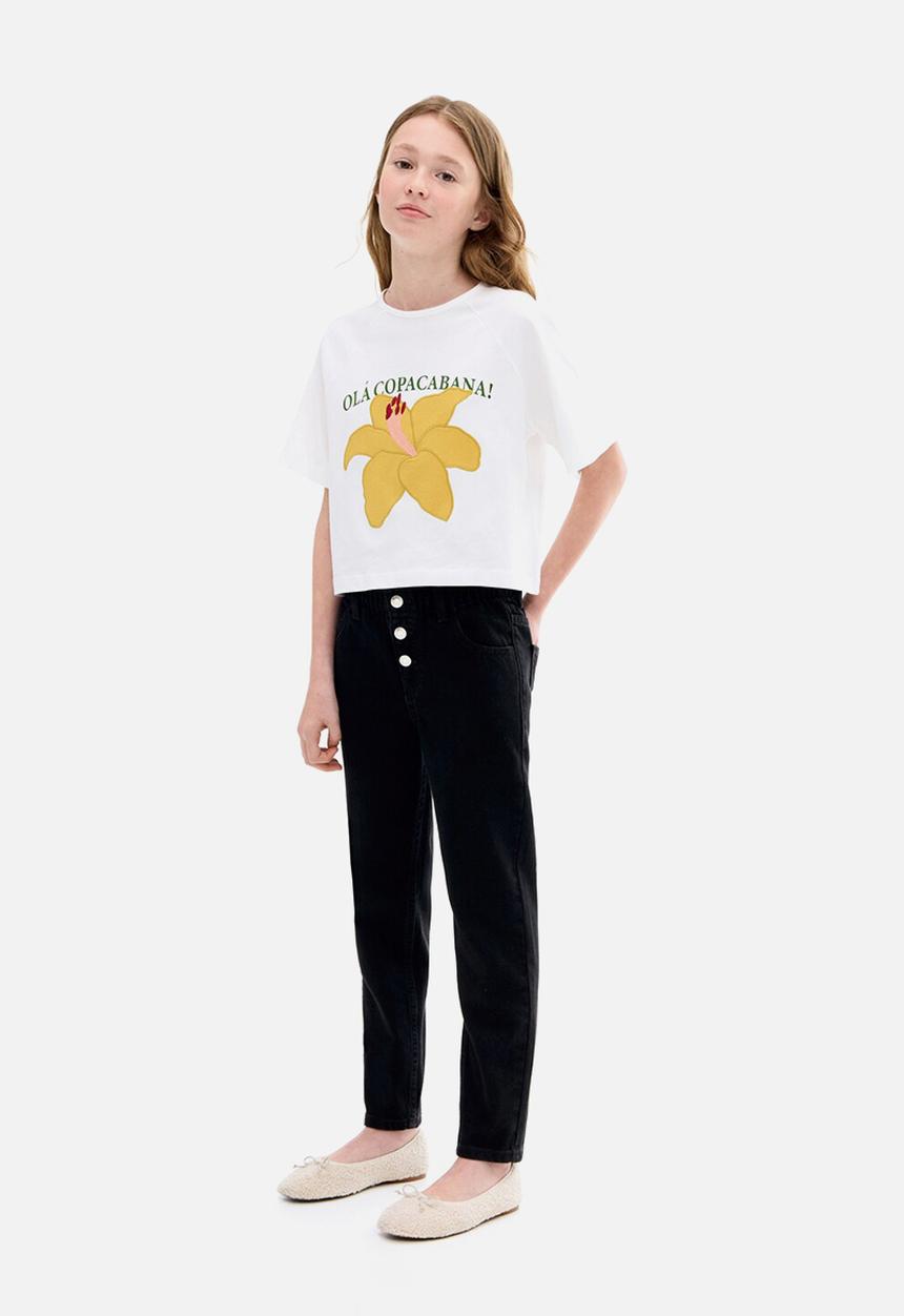 MANGO - Jeans Paperbag - black denim
