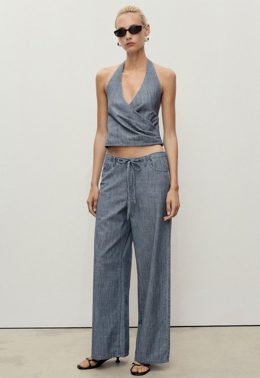 MANGO - Trousers Mery - Medium Blue