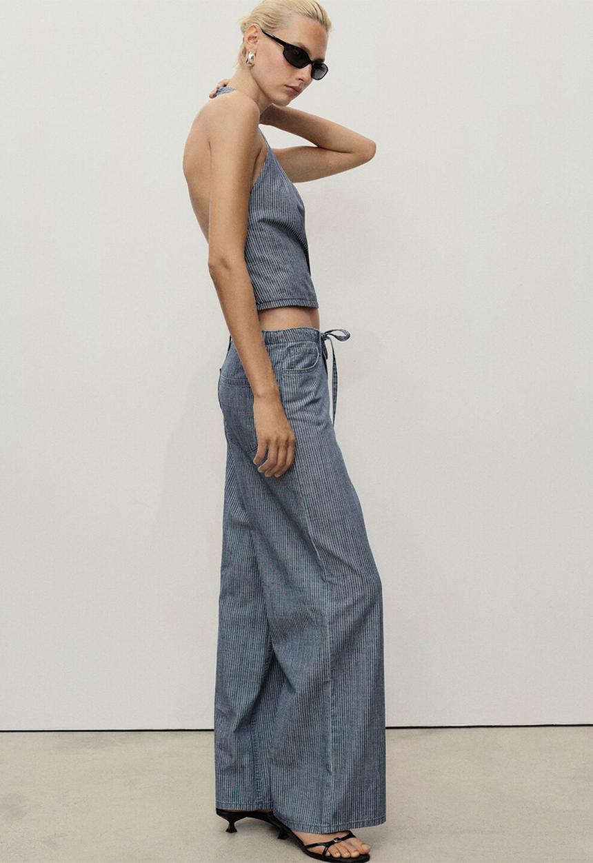 MANGO - Trousers Mery - Medium Blue