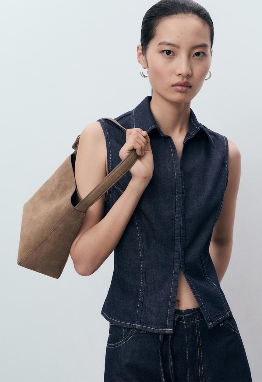 MANGO - Top Maria - Open Blue