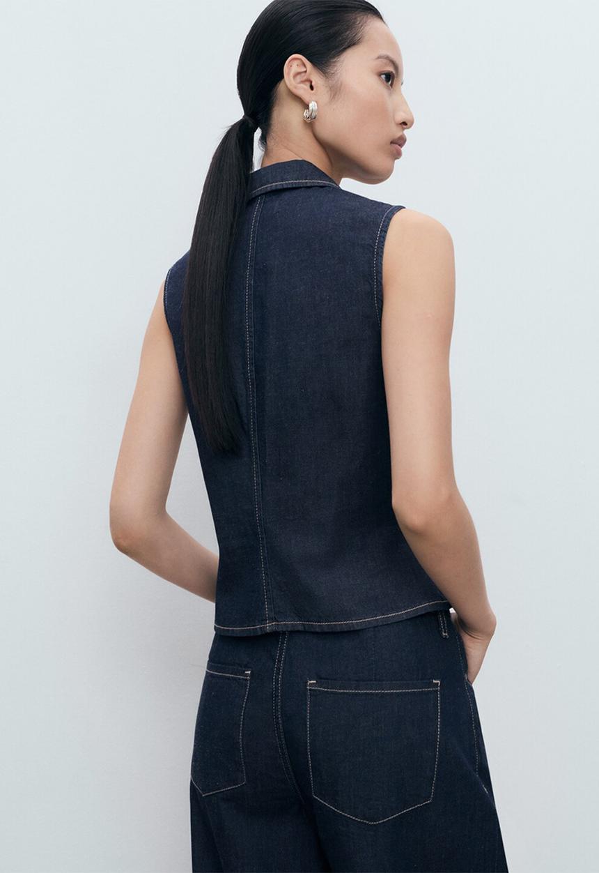 MANGO - Top Maria - Open Blue