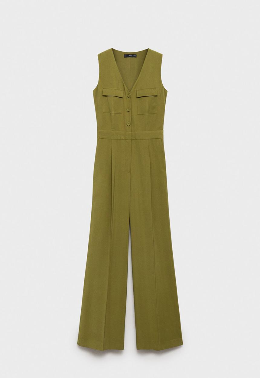MANGO - Jumpsuit Safari - Green