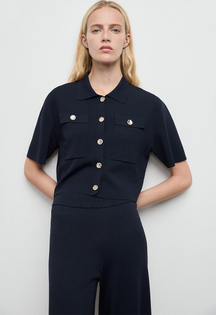 MANGO - Trousers Diana - Navy