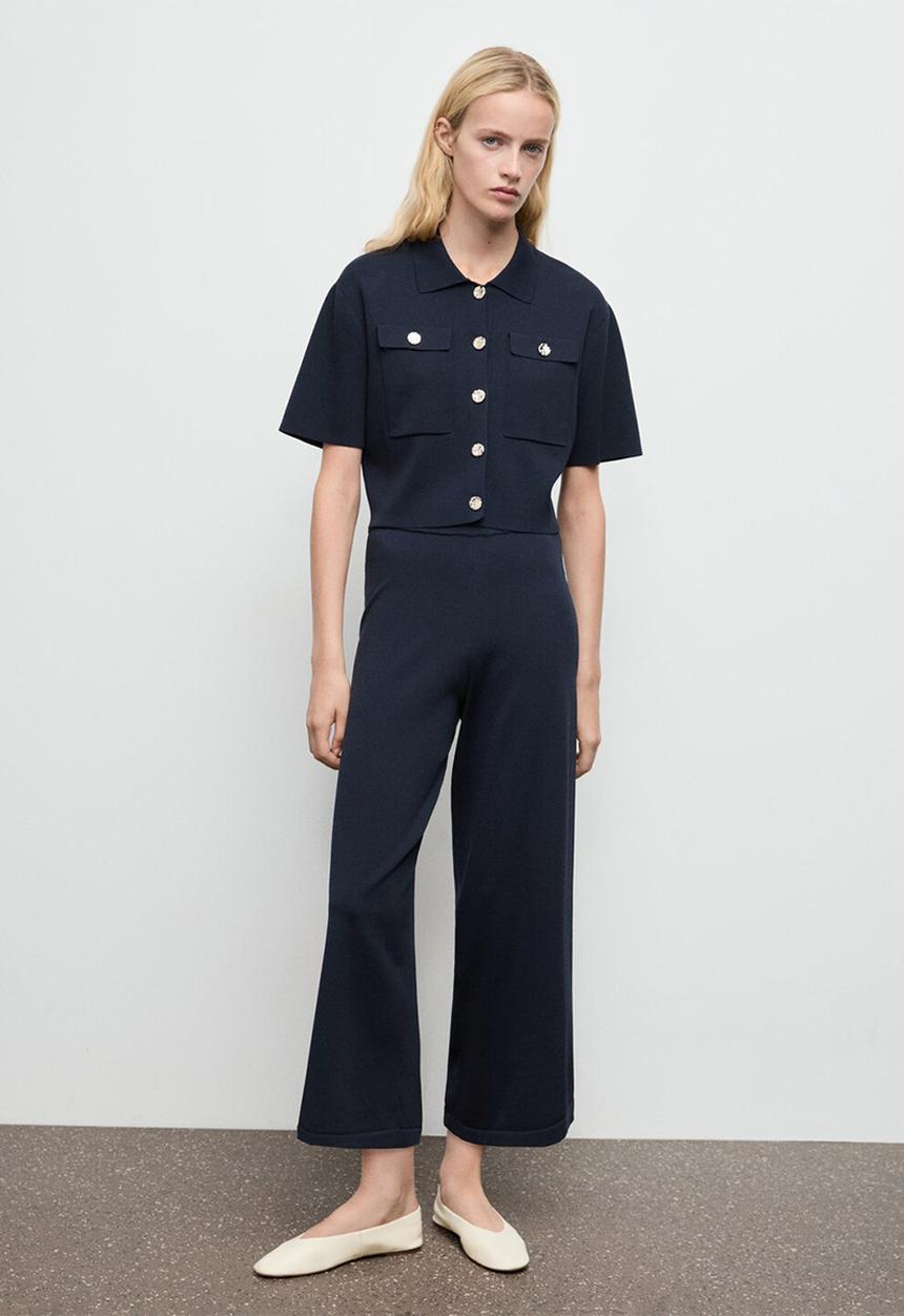 MANGO - Trousers Diana - Navy